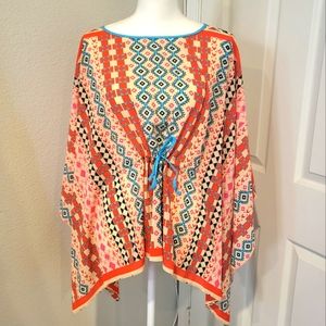 Laundry by Shelli Segal Poncho TIE Top